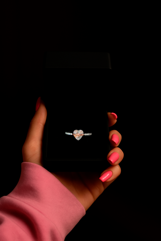 Luxyvor™ | ROSE GOLD 'HEART & BOW' STERLING SILVER RING